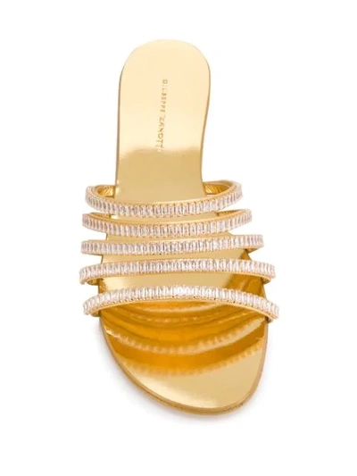 Shop Giuseppe Zanotti Michela Embellished Flat Sandals In Gold