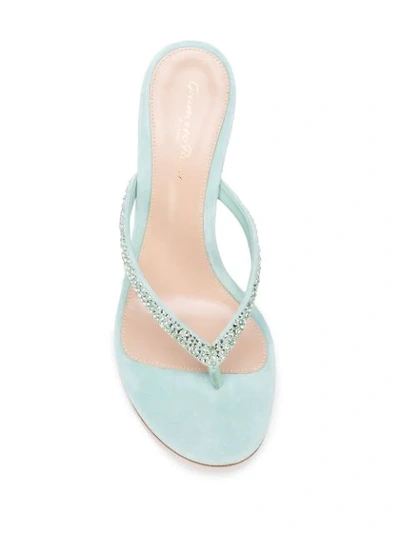 Shop Gianvito Rossi Embellished-strap Sandals In Blue
