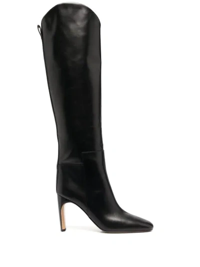 Shop Jil Sander Leather Knee-length Boots In Black