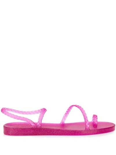 Shop Ancient Greek Sandals Eleftheria Glitter Sandals In Pink