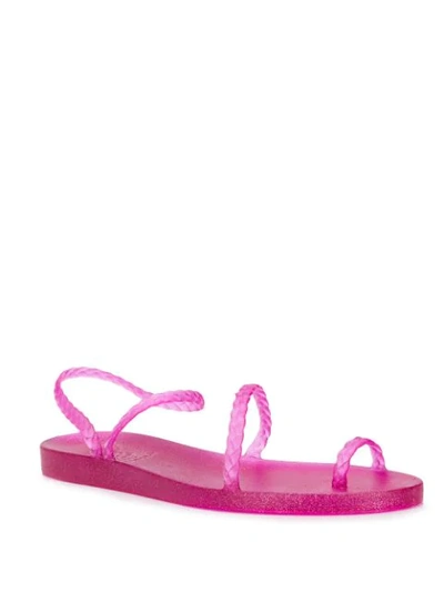 Ancient Greek Sandals Eleftheria Braided Glittered Rubber Sandals In Pink