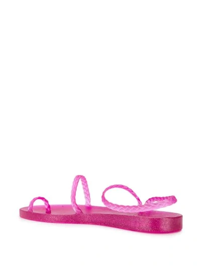 Ancient Greek Sandals Eleftheria Braided Glittered Rubber Sandals In Pink