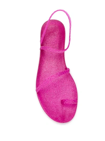 Ancient Greek Sandals Eleftheria Braided Glittered Rubber Sandals In Pink