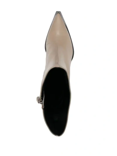 Shop Dorothee Schumacher Pointed Wedge-heel Boots In Neutrals