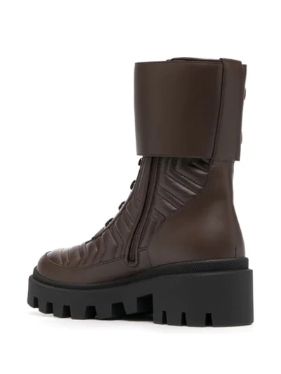 Shop Gucci Interlocking G Combat Boots In Brown
