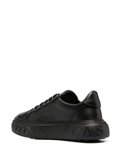 Shop Casadei Off-road Leather Sneakers In Black