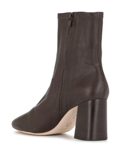Shop Loeffler Randall Round-toe Leather Ankle Boots In Brown