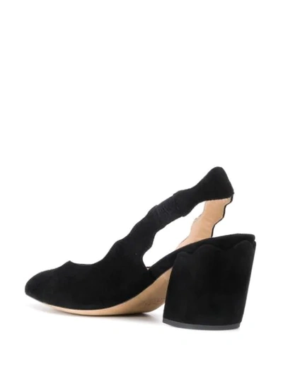 Shop Chloé Scalloped Detail Pumps In Black