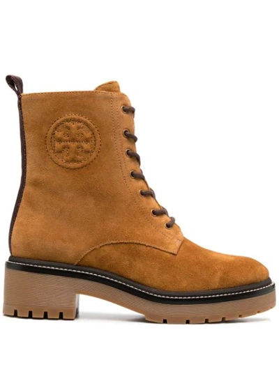 Shop Tory Burch Side Zip Ankle Boots In Brown
