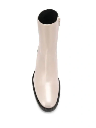 Shop Ann Demeulemeester Side Zipped Ankle Boots In Silver