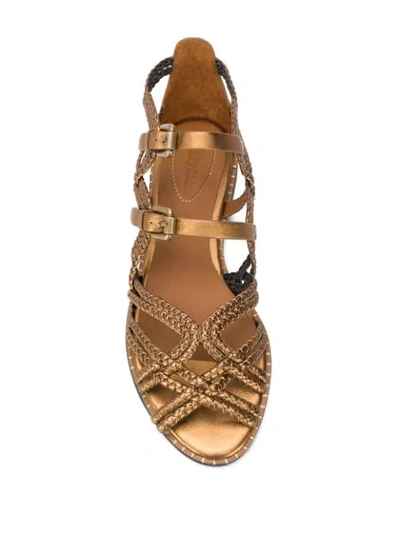 Shop See By Chloé Metallic Strappy Sandals In Gold