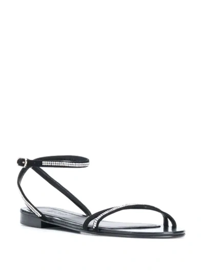 Shop Ba&sh Cibil Crystal-embellished Sandals In Black