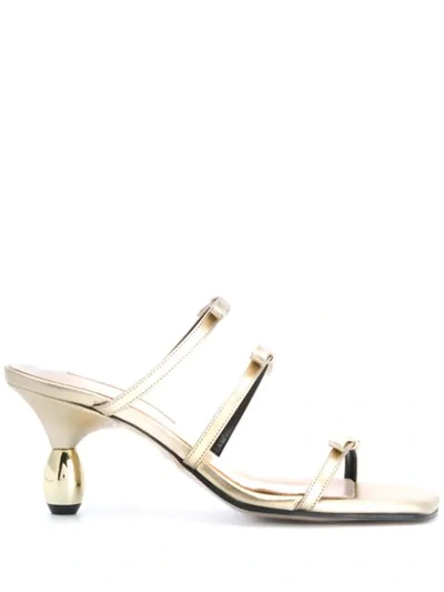 Shop Yuul Yie Grace 80mm Metallic Sandals In Gold