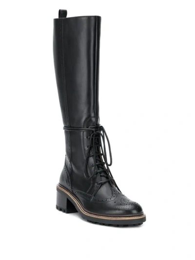 Shop Chloé Franne Lace-up High Boots In Black