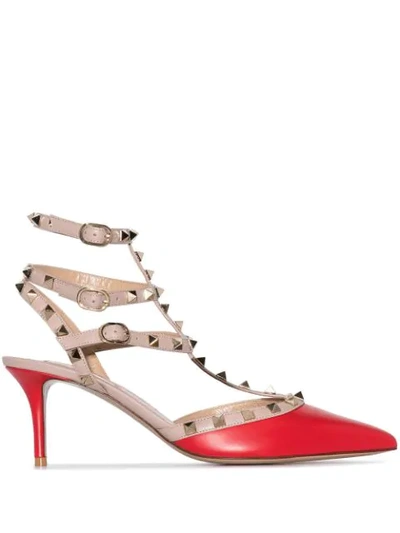 Shop Valentino Rockstud 65mm Pumps In Red