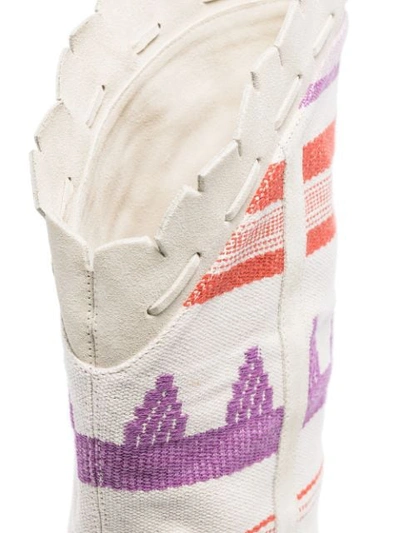 Shop Isabel Marant Leesta Tapestry Cowboy Boots In White