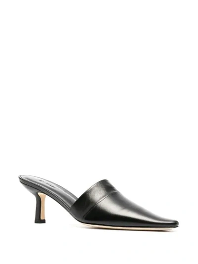 Shop By Far Cynthia Pointed Toe Mules In Black