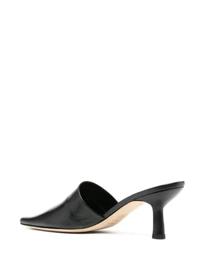 Shop By Far Cynthia Pointed Toe Mules In Black