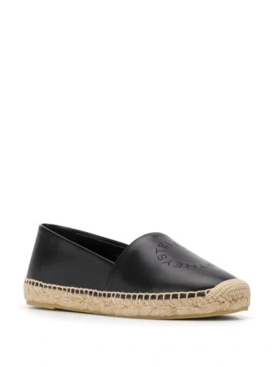 Shop Stella Mccartney Stella Logo Perforated Espadrilles In Black