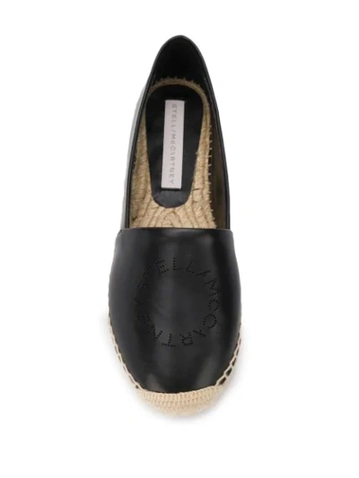 Shop Stella Mccartney Stella Logo Perforated Espadrilles In Black