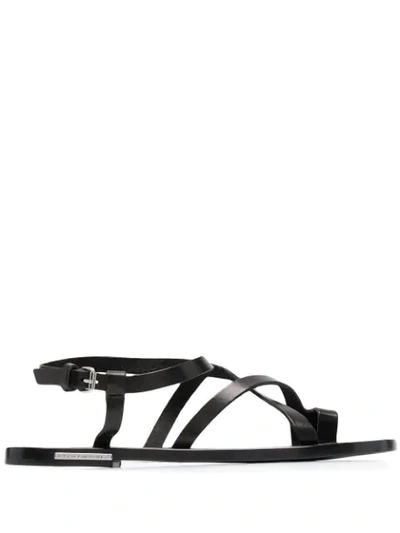 Shop Isabel Marant Strappy Flat Sandals In Black