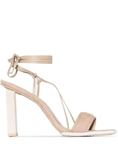 Shop Jacquemus Square-toe Sandals In Brown