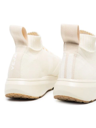 Shop Rick Owens X Veja Sock Runner Low-top Sneakers In White