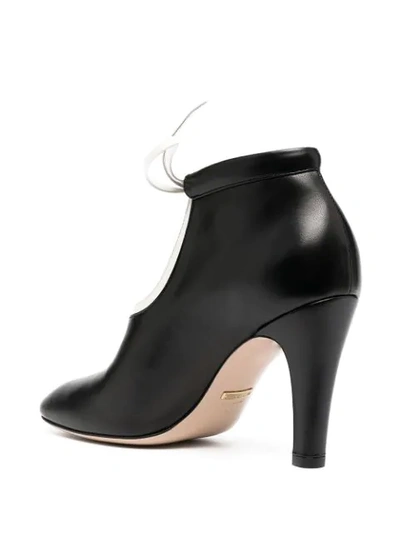 Shop Gucci Tie-up Mid-heel Boots In Black