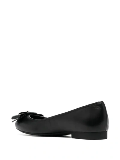 Shop Michael Michael Kors Bow Front Ballerina Shoes In Black