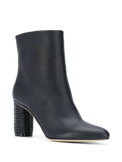 Shop Rodo Woven Block Heel Ankle Boots In Black