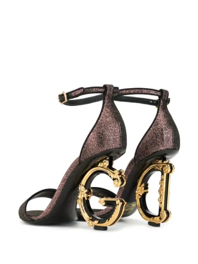 Shop Dolce & Gabbana Baroque Dg Sandals In Pink