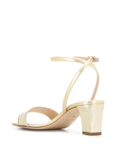 Shop Sandro Metallic Strappy Leather Sandals In Gold