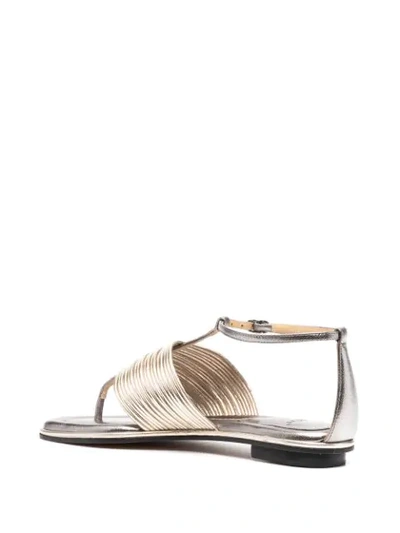 Shop Alexandre Birman Metallic-effect Flat Sandals In Gold