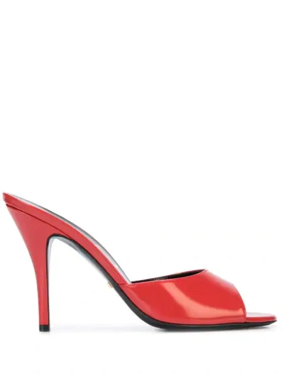 Shop Gucci Open-toe Slip-on Sandals In Red