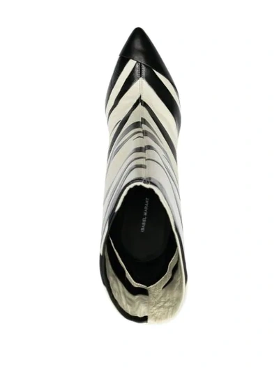 Shop Isabel Marant 100mm Zebra-print Boots In White
