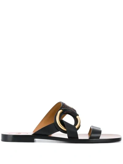 Shop Chloé Demi Slide Sandals In Black