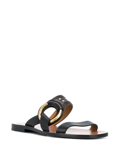Shop Chloé Demi Slide Sandals In Black