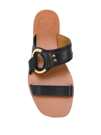 Shop Chloé Demi Slide Sandals In Black
