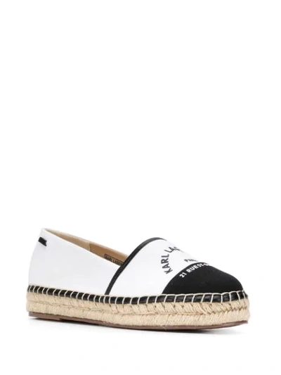 Shop Karl Lagerfeld Two-tone Espadrilles In White