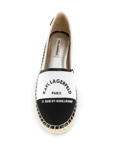 Shop Karl Lagerfeld Two-tone Espadrilles In White