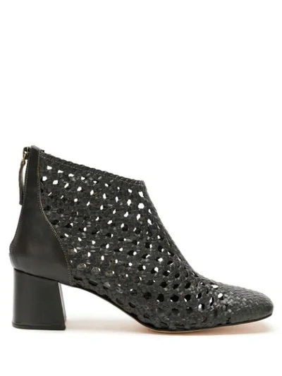 Shop Sarah Chofakian Happiness Cut Out Leather Boots In Black