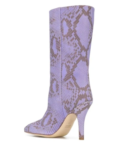 Shop Paris Texas Snakeprint 105mm Boots In Purple