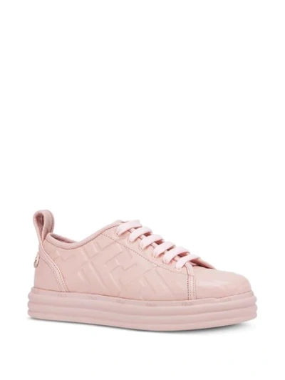 Shop Fendi Embossed Monogram Low-top Sneakers In Pink