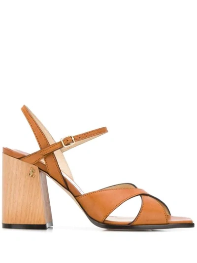 Shop Jimmy Choo Joya 85mm Sandals In Brown