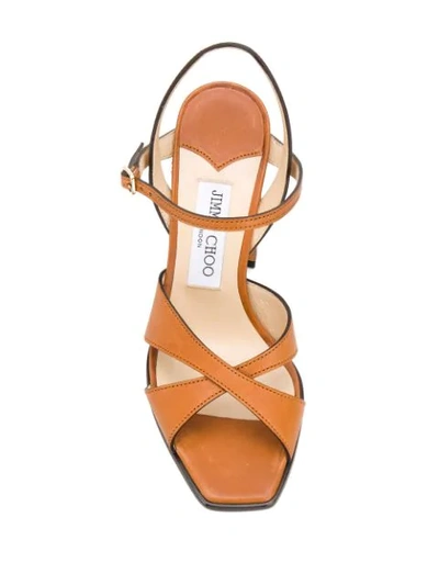 Shop Jimmy Choo Joya 85mm Sandals In Brown