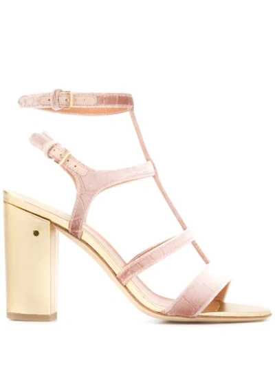 Shop Laurence Dacade Leonie Velvet Sandals In Pink