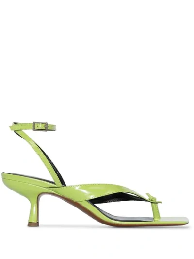 Shop By Far Mindy 70 Patent Sandals In Green
