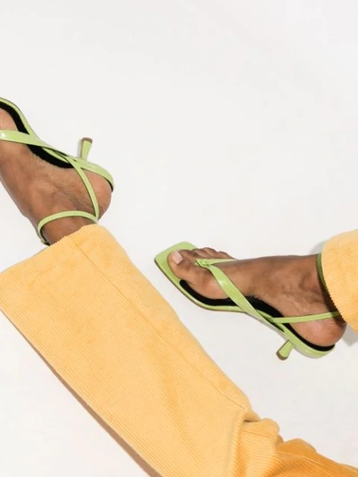 Shop By Far Mindy 70 Patent Sandals In Green