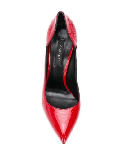 Shop Casadei Blade Curved Pumps In Red