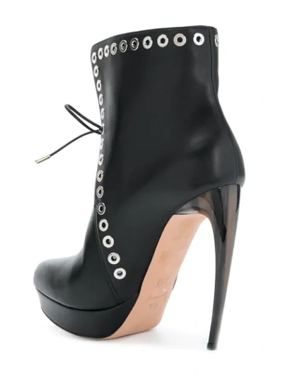 Shop Alexander Mcqueen Horn Heel Boots In Black